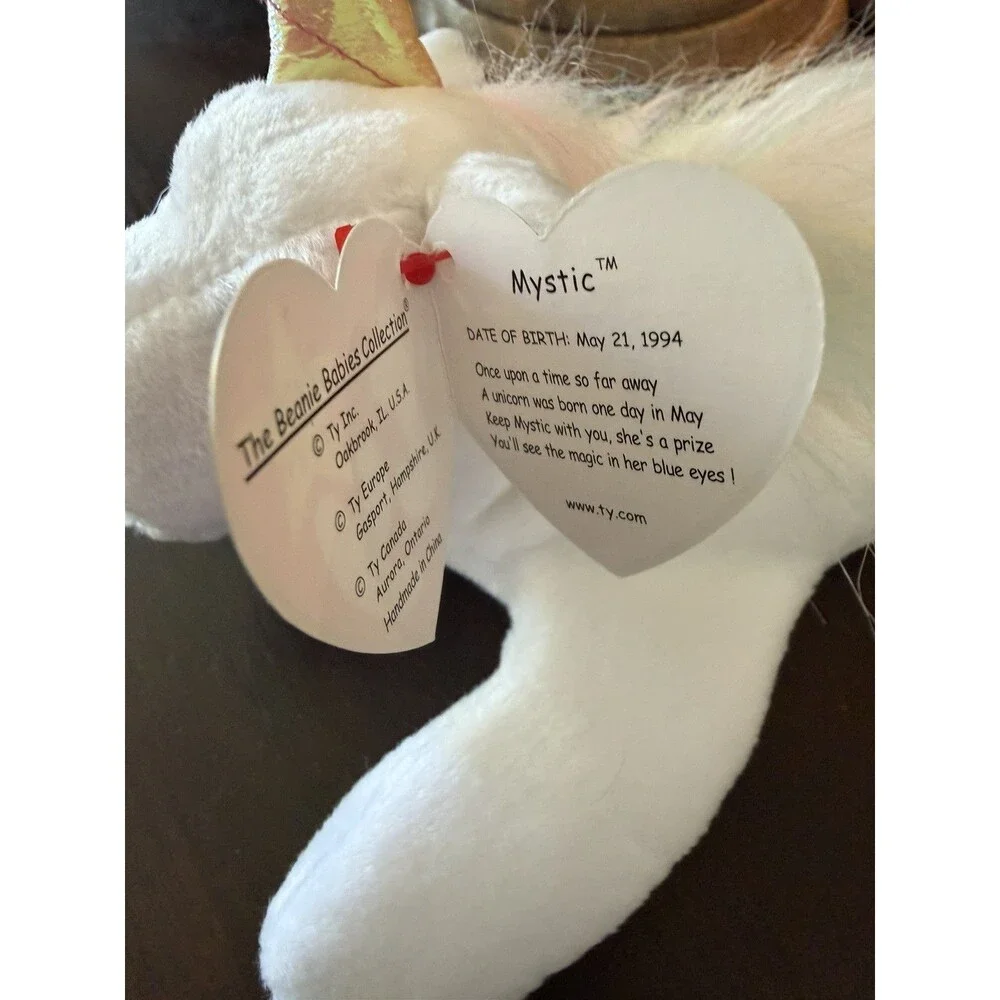 Ty Beanie Baby Mystic -  (Unicorn Irredescent Horn & Furry Mane 1994)